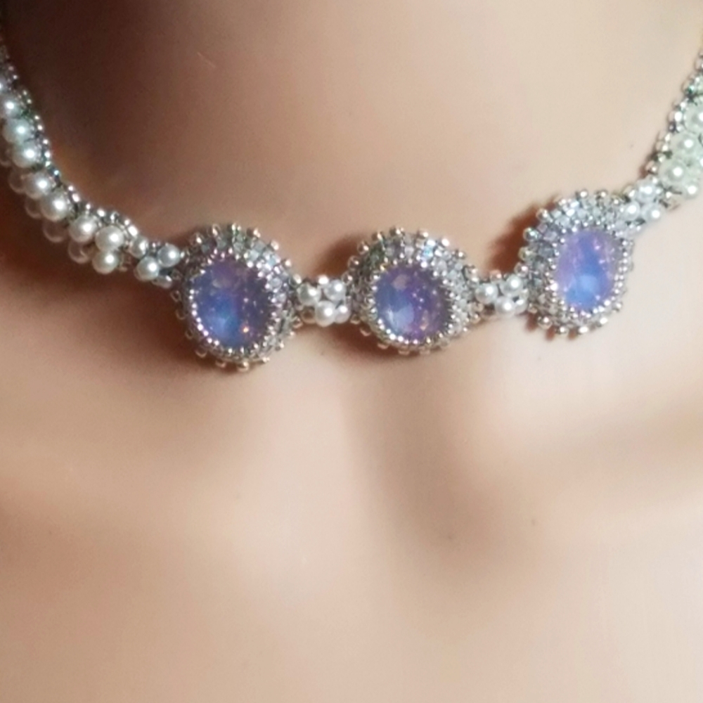 Handmade pearl choker necklace